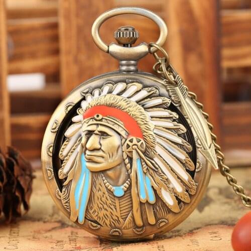 Retro Bronze Old Man Ancient Quartz Analog Pocket Watch Necklace Watches Alloy FOB Chain Clock Antique Collection with Accessory