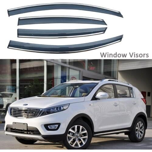 For KIA Sportage Window Visor 2011-2017 Awnings Shelters Vent Shades Sun Rain Deflector Guard Auto Accessories 4PCS/SET 2016