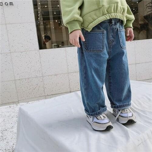 2 3 4 5 6 7 Years Toddler Girls Jeans Fashion Korean Loose Jeans For Girls Spring Autumn Kids Trousers Children Denim Pants New