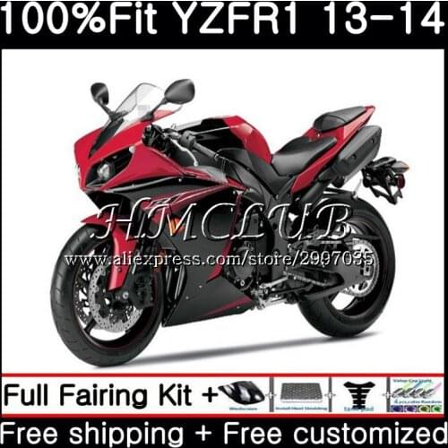 Injection Body For YAMAHA Gloss red blk YZF 1000 YZF R 1 YZF R1 2013 2014 8HC.2 YZF-1000 YZF-R1 13 YZF1000 YZFR1 13 14 Fairing