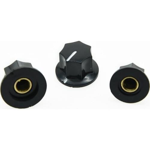 KAISH Set of 3 USA Spec JB Knobs 1/4" J Bass Large and Small Knob Set Black