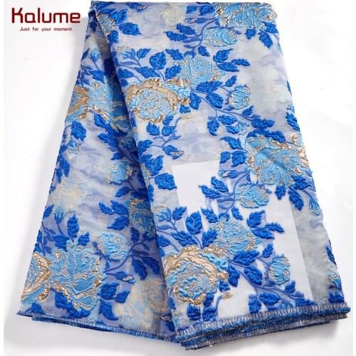 Kalume African Gilding Lace Fabric 2021 Nigerian Brocade Jacquard Lace Fabric High Quality For Sew Diy Dress Party H2590