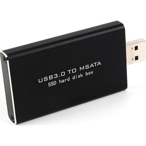 MSATA to USB3.0 All Aluminum SATA3 Solid State Mobile Hard Disk Box ASM1153E Supports TRIM