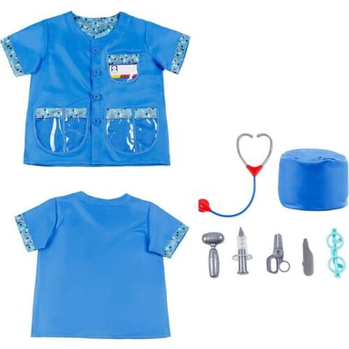 Halloween Doctor Performance Cosplay Costume Kindergarten Occupation Experience Child Neterinarian Role Playing Costume