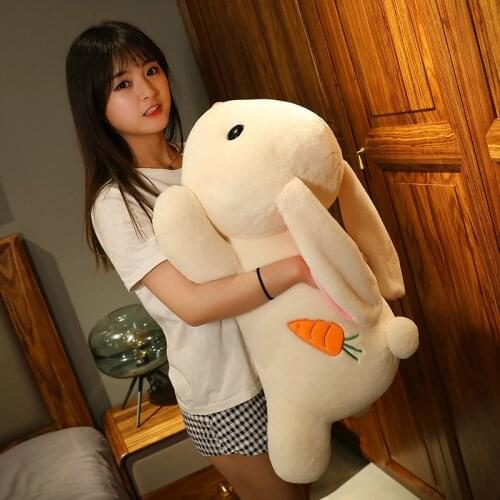 Cute rabbit doll giant white rabbit soft plush toy sleeping pillow for girl gift wedding deco 30inch 75cm DY50700