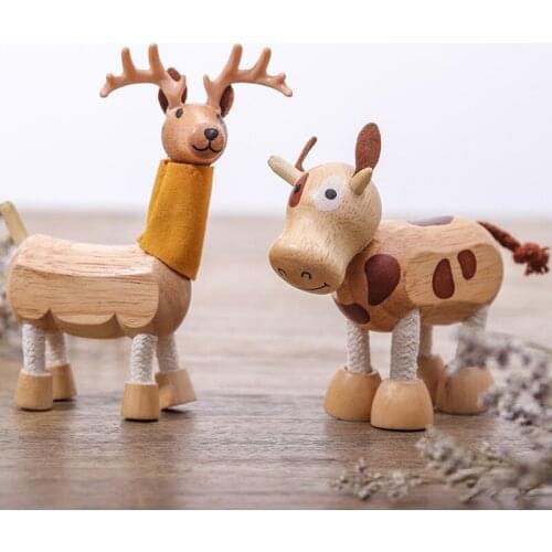 Cute cartoon wooden Animal elephant Bedroom Desktop doll childrens room decorations fairy garden room decoration accessories