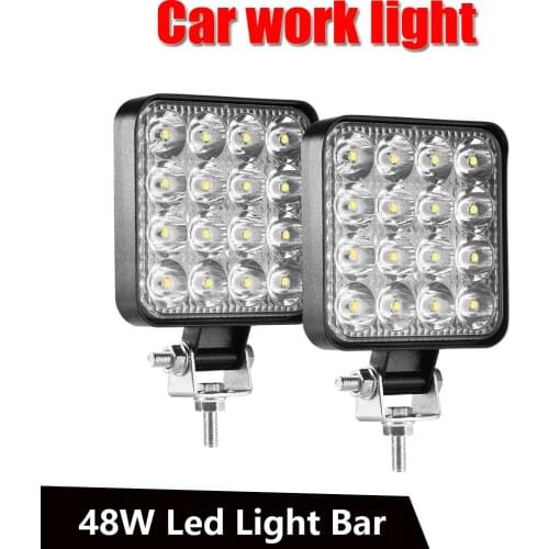 New 48w Led Light 16 barra Led Car Light For 4x4 Off-road SUV Tractor Ship Truck Excavator Pickup Motorcycle Crane Work Light