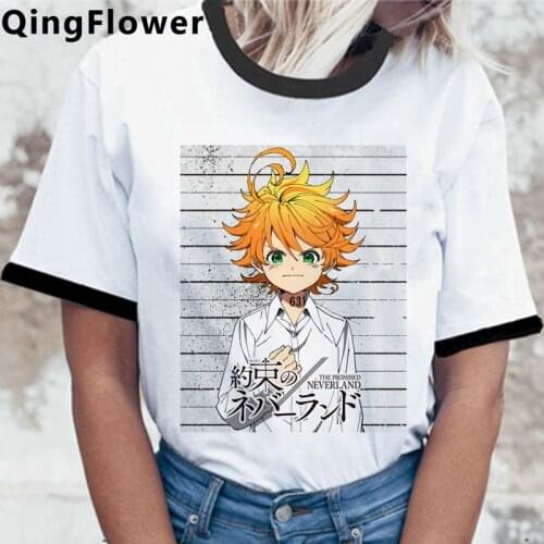The Promised Neverland Emma Norman Ray tshirt women print japanese streetwear white t shirt top tees harajuku kawaii ulzzang