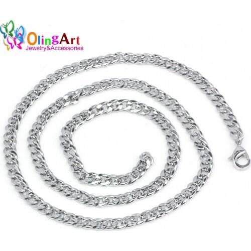 OlingArt Female Fashion 4.5MM 50CM 2pcs/lot Silver-color Clavicle chain hot selling necklaces DIY Women Jewelry making