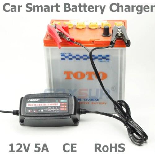 Wholesale original 12V 5A 4-stage smart Lead Acid Battery Charger, Car battery charger, pulse charge, Desulfator,100-240V input