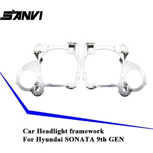 SANVI Adapter Frame Framework Head Light Transition for Hyundai Sonata 9 Hella 3R G5 5 3.0 inch Projector lens