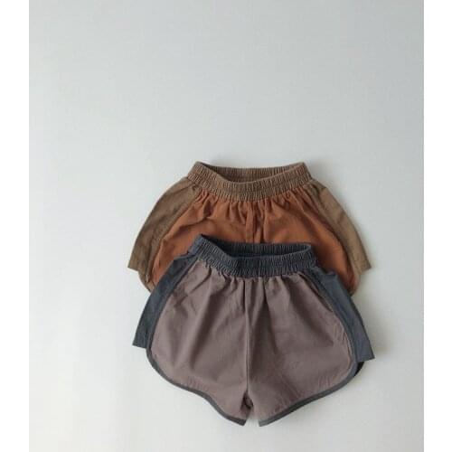 Kids Pants New Summer Children Cotton Thin Casual Shorts Boys Girls Fashion Pure Color Contrast Pockets Beach Short Sports Pants