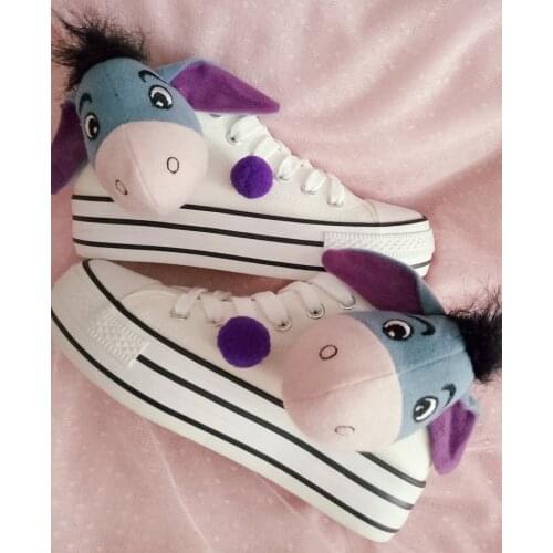 Customized lace-up Harajuku cute cartoon thick-soled canvas high-top shoes anime casual womens shoes