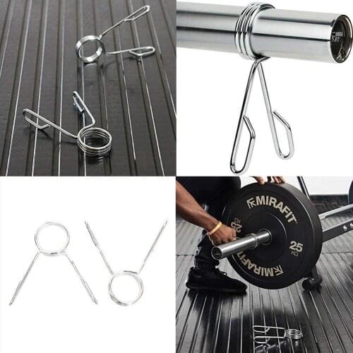 Olympic weight bars Barbell Spring Collars Weight Barbell Bar Hole 50mm Dumbbell Steel Clips Dumbbell clamp
