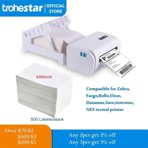 Thermal Shipping Labels Rolls 4‘’ x 6‘’ for Direct Thermal Printers Label Sticker Label print paper Labels 500/page for Zebra