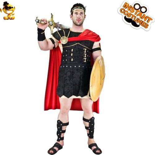 Adult Men Roman Warrior Costume Role Playing Halloween Costume Purim Mens Warrior Gladiator Greek Robe Clothes