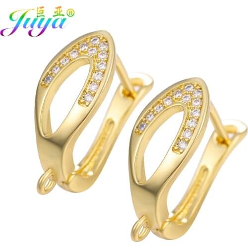 Juya DIY Women Fashion Dangle Earrings Making Accessories Cubic Zirconia Fastener Earwire Earring Hooks Clasps Findings Supplies