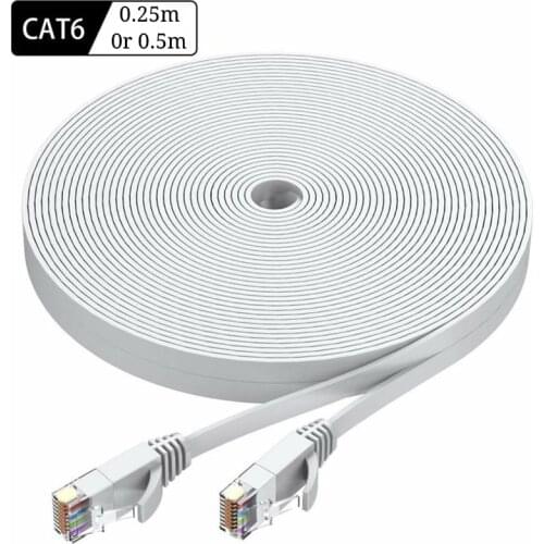 0.25m 0.5m Ultrafine Ethernet Patch Cable CAT6 Internet Network Flat Cable Cord Patch Lead RJ45 For Router Laptop Cable