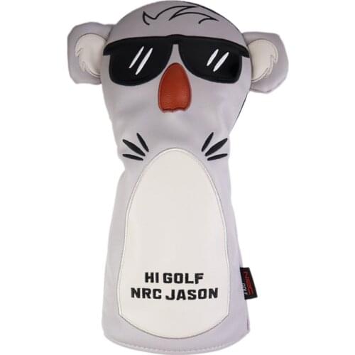 NRC1 PCS Golf Club Head Cover for Drivers Fairways and Hybrid Golf Headcovers Set Cartoon Sunglasses Koala