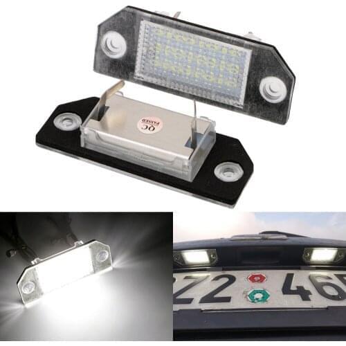 2PCS DC12V 24 LED White Light No Error For Ford Focus C-MAX MK2 03-08 6W Number Plate Lamp Car License Plate Lights