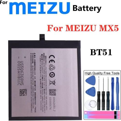 3150mAh BT51 Battery For MEIZU MX5 M575M M575U Mobile Phone Battery High Capacity Replacement Batteries + Tools