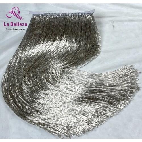 5.5yards New fashion silver beads tassel fringe 15cm width for decoration dress/fashion designer