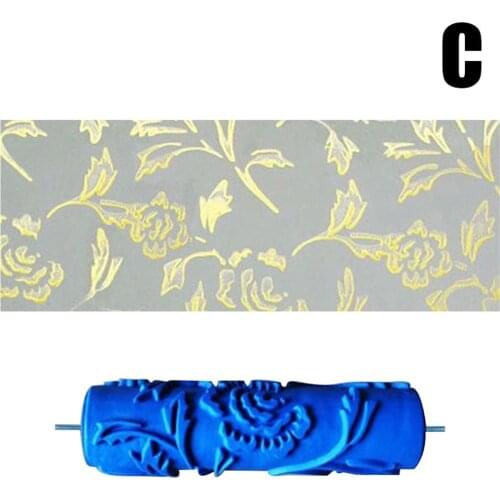 7 Inch Rubber Printing Pattern Roller Wall Paint Rubber Roller Embossed Flower Pattern DIY Sleeve Decorative Texture LB88