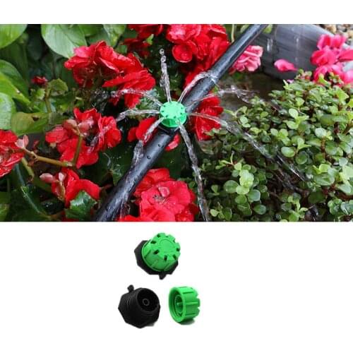 7pcs 8-holes Garden Irrigation Micro drip green water flow can be adjusted drip irrigation Watering System