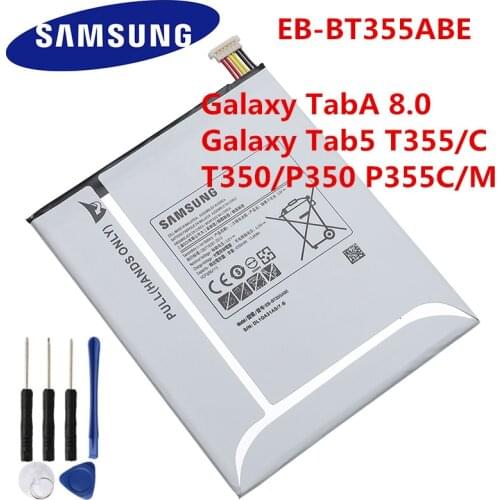 AMSUNG Orginal Tablet EB-BT355ABE EB-BT355ABA Battery For Samsung Galaxy TabA 8.0 Galaxy Tab5 T355/C T350/P350 P355C/M +Tools