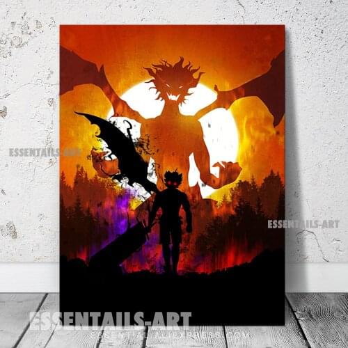 Asta Black Clover Canvas Wall Art Painting Decor Pictures Bedroom Study studio print Living kid Room Home Decoration Prints