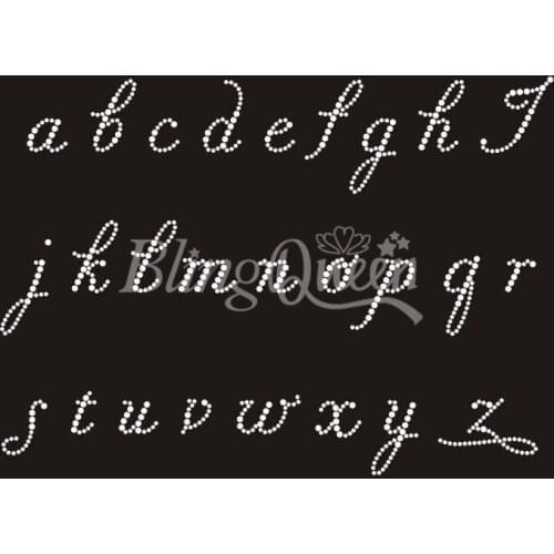 BlingQueen 25PCS/LOT Custom Hot Fix Rhinestone Appliques Alphabet Design