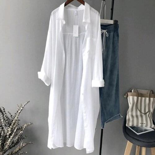Blouse Women Shirt Womens 2021 Summer Loose Breathable Cardigan Coat Blusas Ropa De Mujer