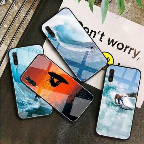 Sea surf Tempered Glass Case For Samsung Galaxy A10S A10E A20S A20E A30S A40 A50S A60 A70 A80 A90 A6 A7 A8 Shell