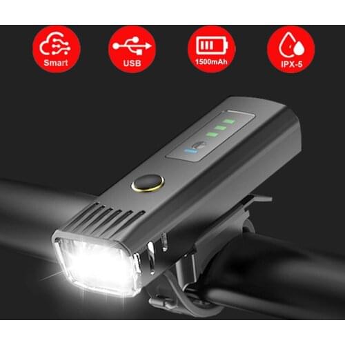 CYCPARTER Smart Induction Bicycle Front Light Set USB Chargeable Rear Light LED Headlight Bike Lamp Cycling FlashLight For Bike