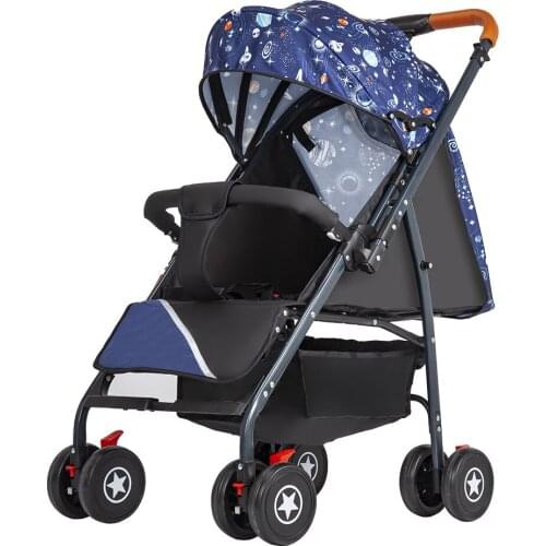 Baby stroller is ultra-light foldable stroller baby can sit recline two-way push treasure portable umbrella car