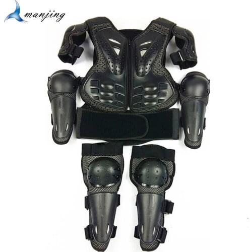 For 4-15 years Children Youth Full Body protect armor Vest PE Hard Shell Motocross Riding guard Chest Spine Knee Elbow Armour