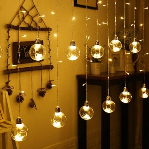 Household Creative Romantic Curtain Light 10 LEDS 8 Modes Garland String Light For New Year Christmas Outdoor Wedding Home Decor