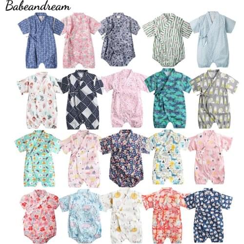 Summer Kimono baby clothes japanese style kids clothes girls romper retro bathrobe uniform clothes infant pajamas floral Costume