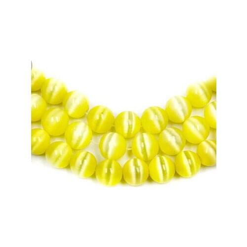 Hot Fashion New Arrival Approx 98pcs/lot Yellow Round Cat eyes Beads 4mm BBB001-06
