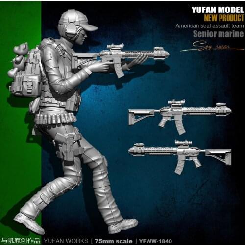 Yufan Model Original 75mm 1/24 Figure Female Seals Resin Soldier YFWW-1840