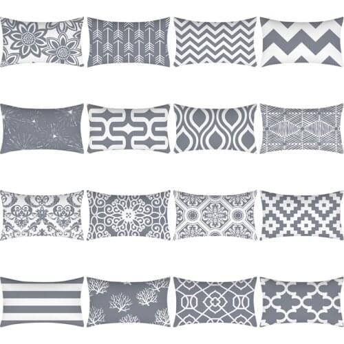 Grey Geometry Cushion Cover 30X50 Mandala Pillowcover Polyester Sofa Cushions Decorative Throw Pillows Home Decor Pillowcase