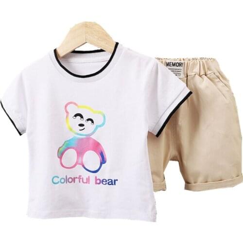New Children Clothes Summer Baby Girls Clothing Boys Cartoon Sport T-Shirt Shorts 2Pcs/Set Toddler Casual Costume Kids Tracksuit