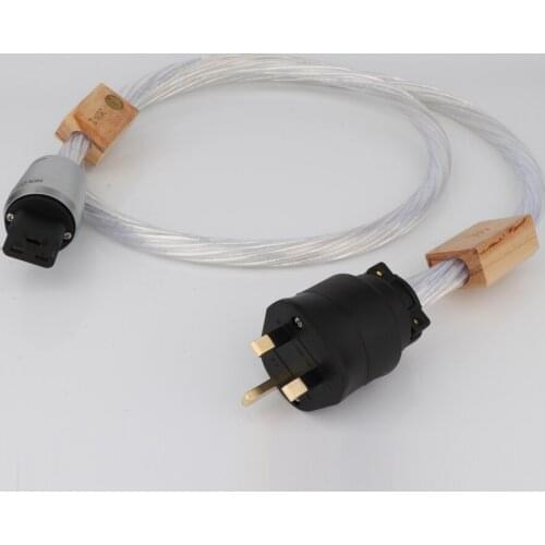 Odin Silver Plated Power Cord Cable Multi Conductor Audiphile Power Cable With UK Power Plug