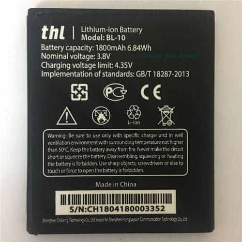 Original Battery for THL BL-10 1800mAh Backup Li-ion Battery for THL BL-10 BL10 T12 Smartphone Replacement