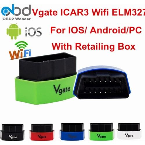 Original Icar Vgate ELM327 Wifi ICAR3 OBDII Interface Hardware V1.5 ELM 327 Wi FI OBD2 Diagnostic Scanner Work On Android IOS PC