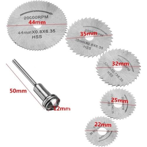 7pcs/set HSS Circular Wood Cutting Saw Blade Discs with 1 Mandrel for Dremel Rotary Tool For Dremel Metal Cutter Blades