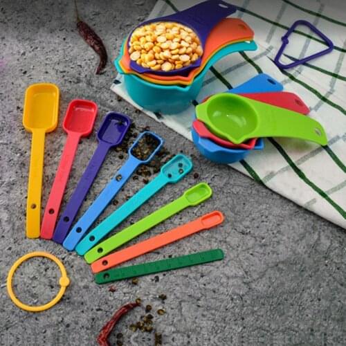 Portable 1 Set Great Nesting Measuring Cups Spoons Set Plastic Measuring Mug Food Grade for Home