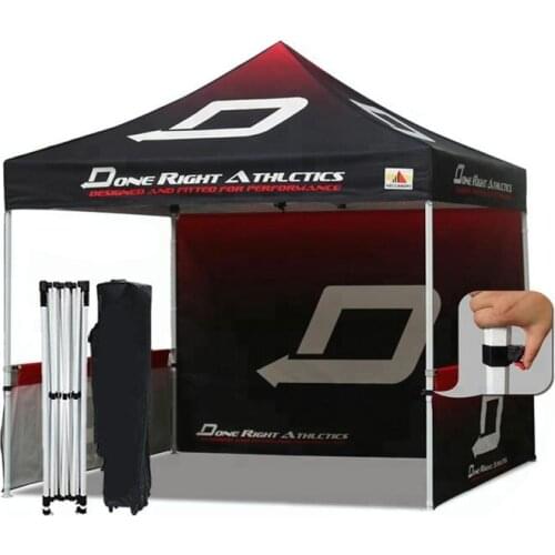 Professional Hex 40x40x2.0mm Aluminum 10ft x 10ft Outdoor Event Gazebo Pop Up Tent Marquee Awning with Back Wall and Half Walls