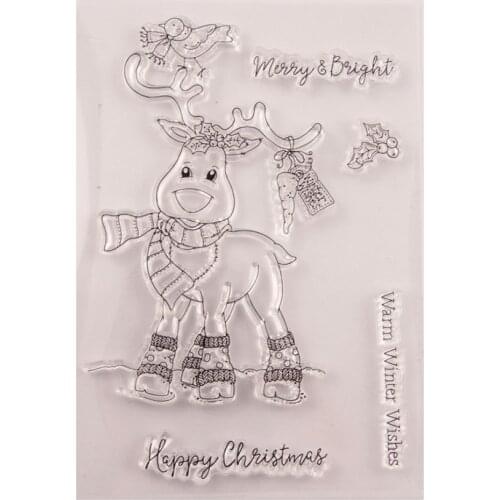 Deer Bird Transparent Clear Stamps for DIY Scrapbooking/Card Making/Kids Christmas Fun Decoration Supplies