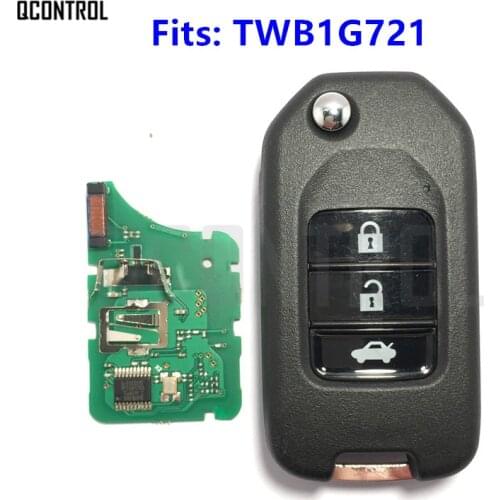 QCONTROL 3 Buttons Car Remote Key Fit for Honda Accord Civic City CR-V Jazz XR-V Vezel HR-V Part Number TWB1G721